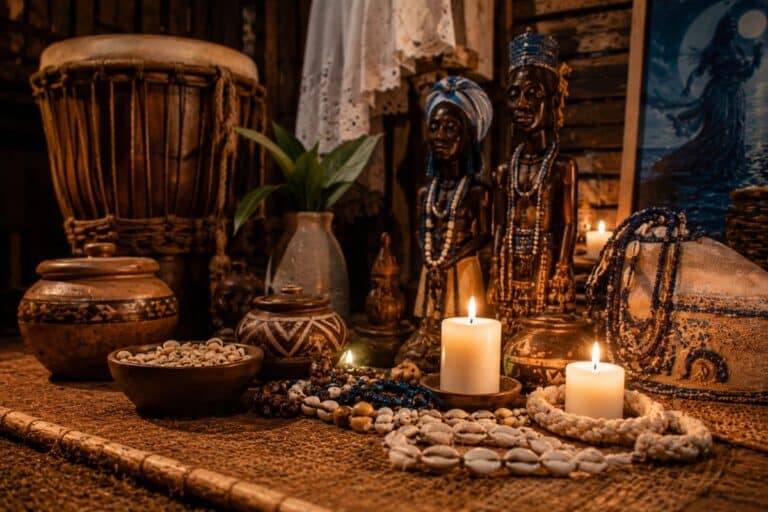 Representação da força ancestral e espiritual do Batuque do RS e dos Orixás, simbolizando resistência cultural, ancestralidade afro-gaúcha e conexão espiritual preservada no Rio Grande do Sul